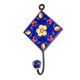 Navy Blue With Yellow Ceramic Floral Tiles Hooks